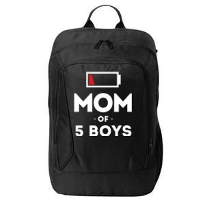 Mom Of 5 Clothing Gift For Mother Wife Mom Funny Gift City Backpack