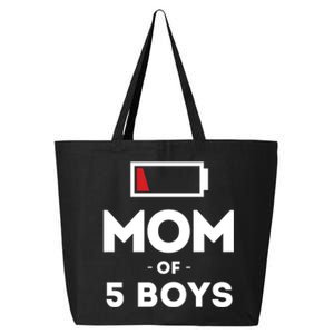 Mom Of 5 Clothing Gift For Mother Wife Mom Funny Gift 25L Jumbo Tote