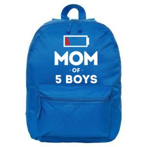 Mom Of 5 Clothing Gift For Mother Wife Mom Funny Gift 16 in Basic Backpack