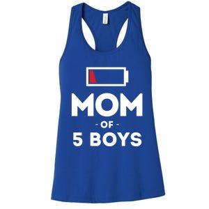 Mom Of 5 Clothing Gift For Mother Wife Mom Funny Gift Women's Racerback Tank