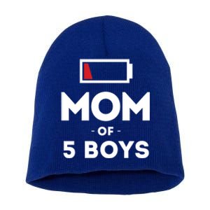 Mom Of 5 Clothing Gift For Mother Wife Mom Funny Gift Short Acrylic Beanie