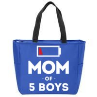 Mom Of 5 Clothing Gift For Mother Wife Mom Funny Gift Zip Tote Bag