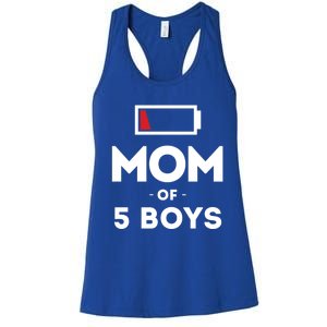 Mom Of 5 Clothing Gift For Mother Wife Mom Funny Gift Women's Racerback Tank