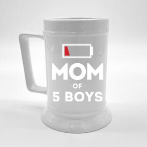 Mom Of 5 Clothing Gift For Mother Wife Mom Funny Gift Beer Stein