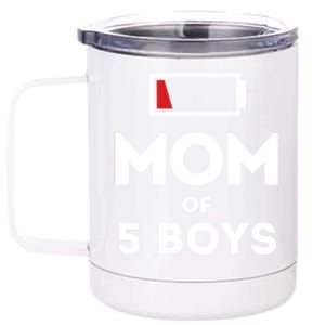 Mom Of 5 Clothing Gift For Mother Wife Mom Funny Gift 12 oz Stainless Steel Tumbler Cup