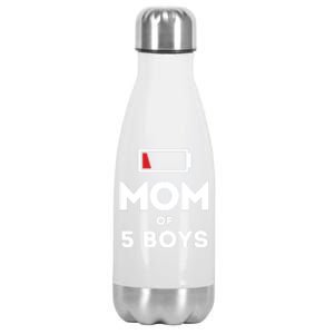 Mom Of 5 Clothing Gift For Mother Wife Mom Funny Gift Stainless Steel Insulated Water Bottle