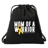 Mom Of A Warrior Childhood Cancer Awareness Drawstring Bag