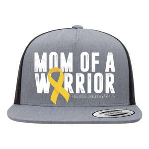 Mom Of A Warrior Childhood Cancer Awareness Flat Bill Trucker Hat