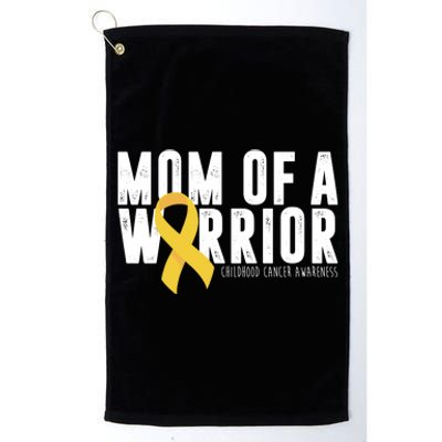 Mom Of A Warrior Childhood Cancer Awareness Platinum Collection Golf Towel