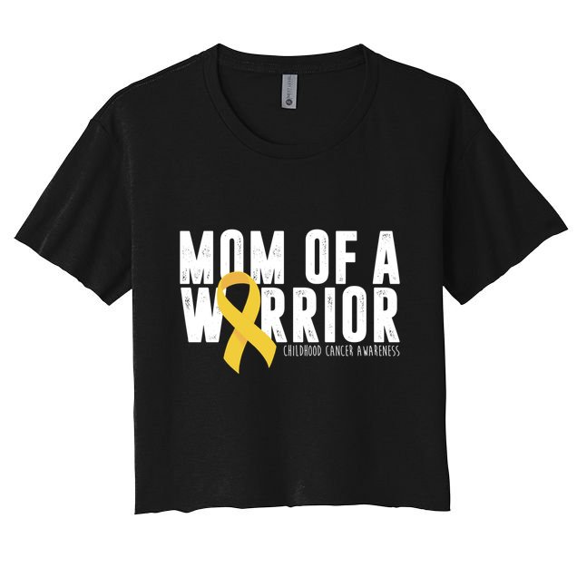Mom Of A Warrior Childhood Cancer Awareness Crop Top