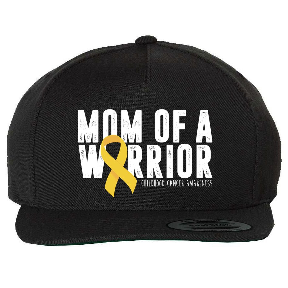 Mom Of A Warrior Childhood Cancer Awareness Wool Snapback Cap