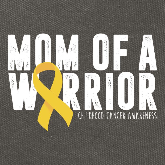 Mom Of A Warrior Childhood Cancer Awareness Cotton Canvas Backpack