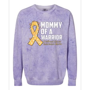 Mommy Of A Warrior Hood Cancer Awareness Cute Gift Colorblast Crewneck Sweatshirt