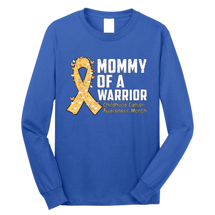 Mommy Of A Warrior Hood Cancer Awareness Cute Gift Long Sleeve Shirt