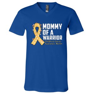 Mommy Of A Warrior Hood Cancer Awareness Cute Gift V-Neck T-Shirt