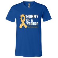 Mommy Of A Warrior Hood Cancer Awareness Cute Gift V-Neck T-Shirt