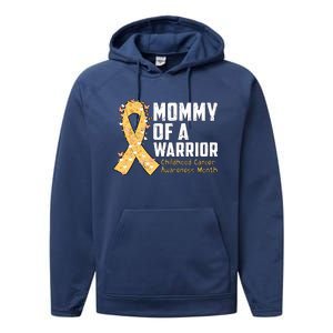 Mommy Of A Warrior Hood Cancer Awareness Cute Gift Performance Fleece Hoodie