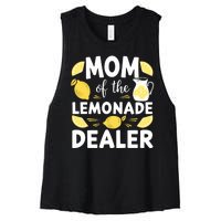 Mom Of A Lemonade Dealer Summer Drink Funny Lemonade Stand Lemonade Mom Women's Racerback Cropped Tank