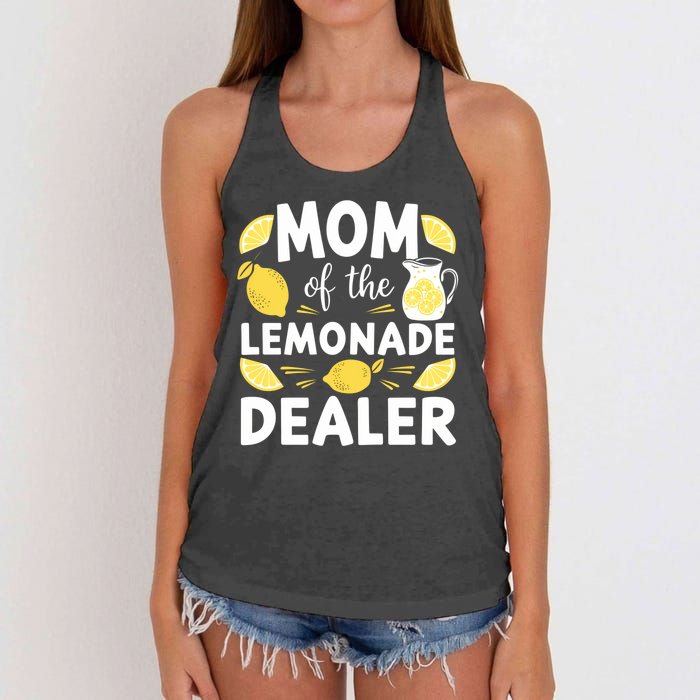 Mom Of A Lemonade Dealer Summer Drink Funny Lemonade Stand Lemonade Mom Women's Knotted Racerback Tank