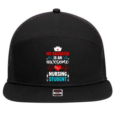 Mom Of A Nursing Student Mother Future Nurse Mom Gift 7 Panel Mesh Trucker Snapback Hat