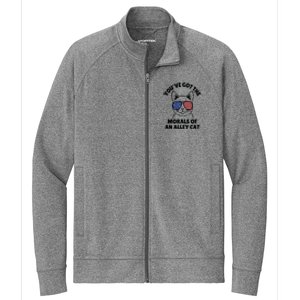 Morals Of An Alley Cat Funny Election Debate Stretch Full-Zip Cadet Jacket