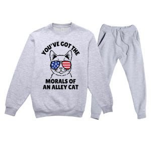 Morals Of An Alley Cat Funny Election Debate Premium Crewneck Sweatsuit Set