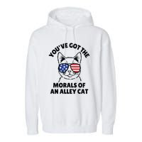 Morals Of An Alley Cat Funny Election Debate Garment-Dyed Fleece Hoodie