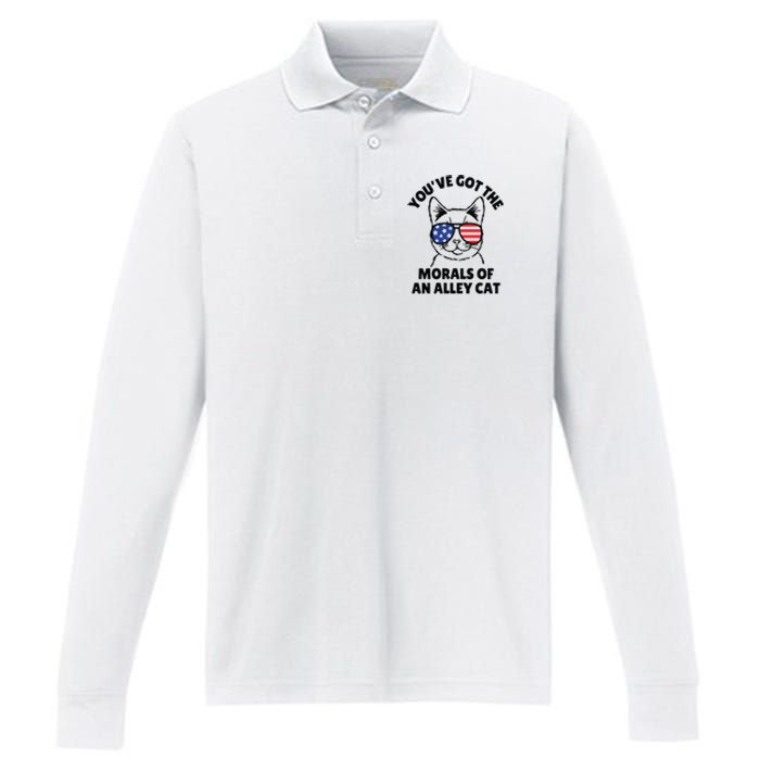 Morals Of An Alley Cat Funny Election Debate Performance Long Sleeve Polo