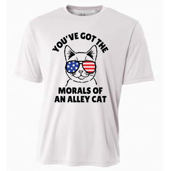 Morals Of An Alley Cat Funny Election Debate Cooling Performance Crew T-Shirt