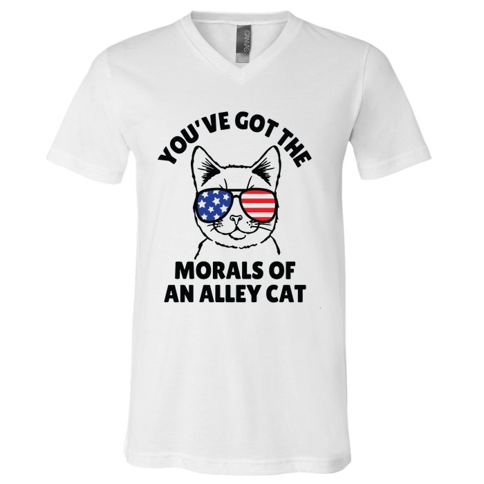 Morals Of An Alley Cat Funny Election Debate V-Neck T-Shirt