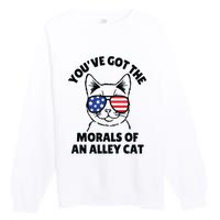 Morals Of An Alley Cat Funny Election Debate Premium Crewneck Sweatshirt