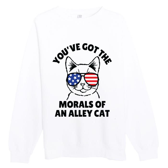 Morals Of An Alley Cat Funny Election Debate Premium Crewneck Sweatshirt