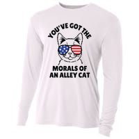 Morals Of An Alley Cat Funny Election Debate Cooling Performance Long Sleeve Crew