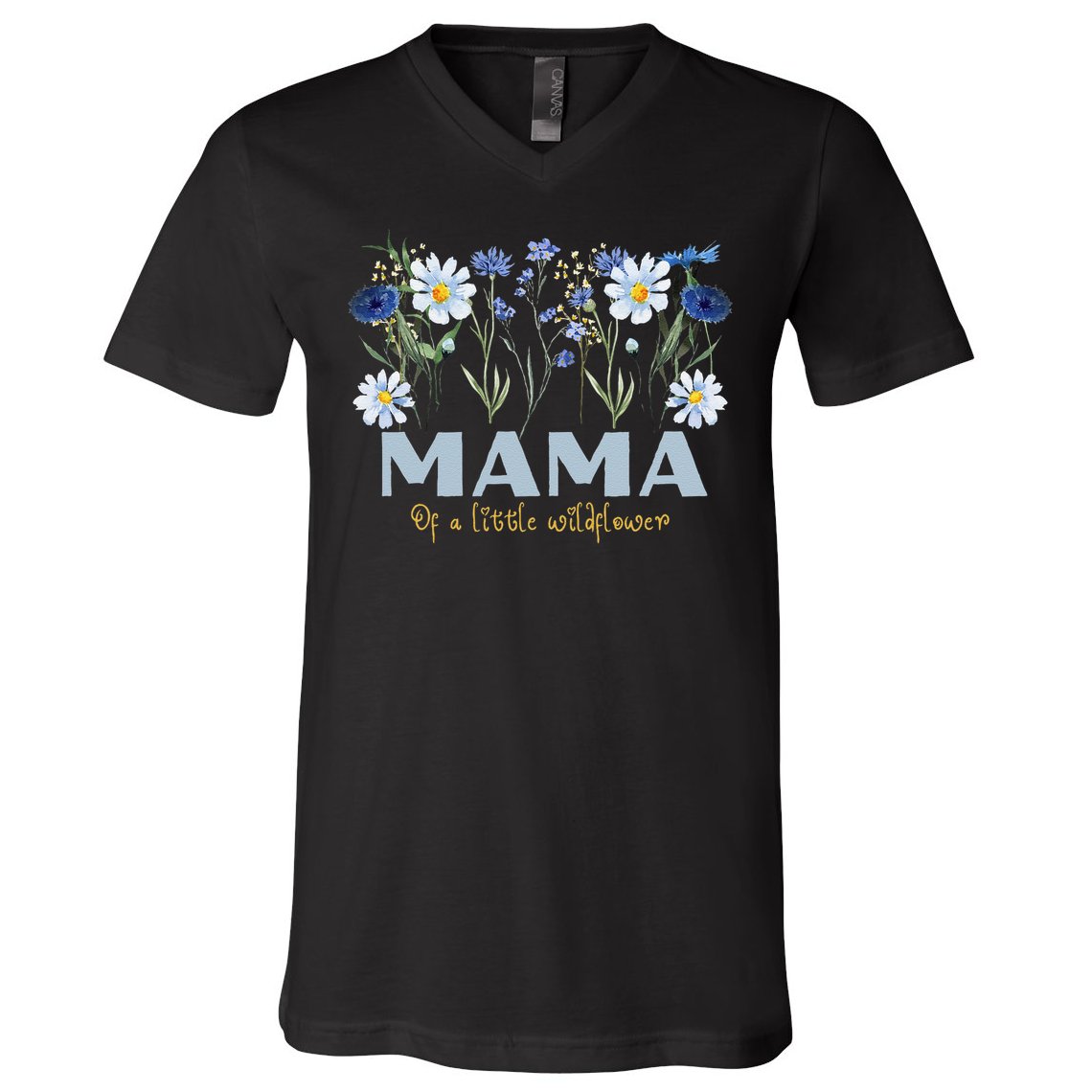 Mama Of A Little Wildflower Boho Floral Flowers Mothers Day V-Neck T-Shirt