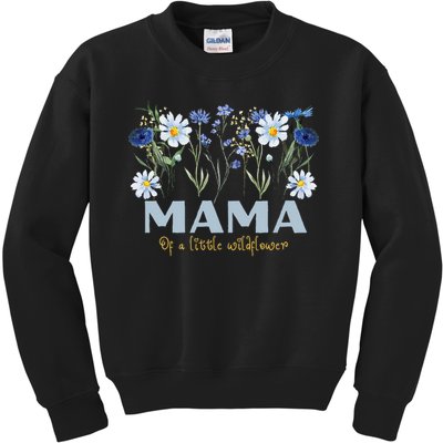 Mama Of A Little Wildflower Boho Floral Flowers Mothers Day Kids Sweatshirt
