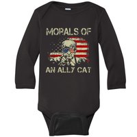 Morals Of An Ally Cat Trump Biden Debate Baby Long Sleeve Bodysuit