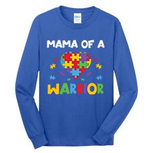 Mama Of A Warrior Family Mom World Autism Awareness Day Cute Gift Tall Long Sleeve T-Shirt