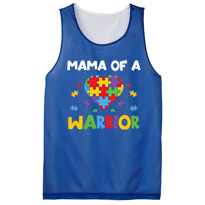 Mama Of A Warrior Family Mom World Autism Awareness Day Cute Gift Mesh Reversible Basketball Jersey Tank