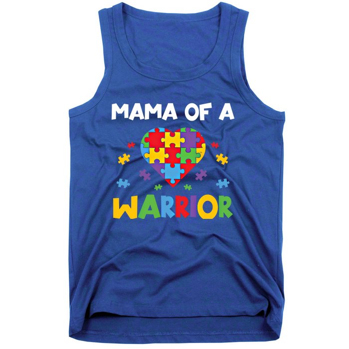 Mama Of A Warrior Family Mom World Autism Awareness Day Cute Gift Tank Top