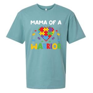 Mama Of A Warrior Family Mom World Autism Awareness Day Cute Gift Sueded Cloud Jersey T-Shirt