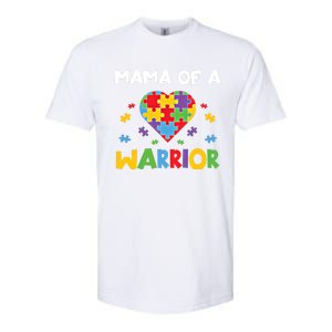 Mama Of A Warrior Family Mom World Autism Awareness Day Cute Gift Softstyle CVC T-Shirt