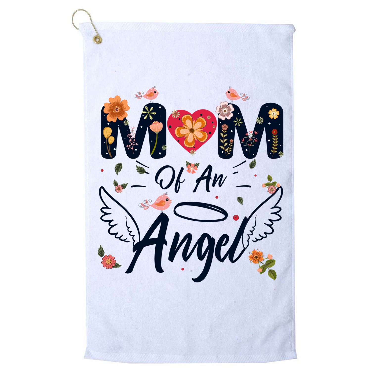 Mom Of An Angel Proud Mama Mommy Mom Mother Cute Mothers Day Great Gift Golf Towel