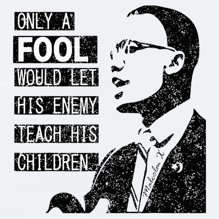 Malcolm Only A Fool Would Let His Enemy Teach His Children Sueded Cloud Jersey T-Shirt