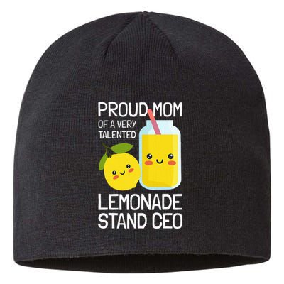 Mom Of A Lemonade Stand Lemonade Sustainable Beanie