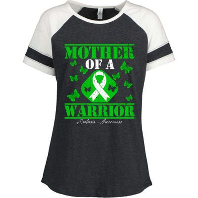 Mother Of A Scoliosis Warrior Vintage Scoliosis Awareness Gift Enza Ladies Jersey Colorblock Tee