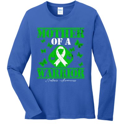 Mother Of A Scoliosis Warrior Vintage Scoliosis Awareness Gift Ladies Long Sleeve Shirt