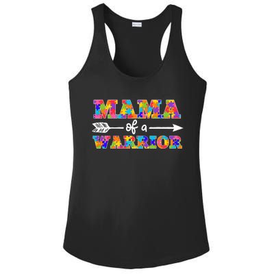 Mama Of A Warrior Autism Awareness Autistic Autism Moms Gift Ladies PosiCharge Competitor Racerback Tank