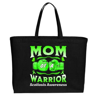 Mom Of A Scoliosis Warrior Scoliosis Awareness Gift Cotton Canvas Jumbo Tote