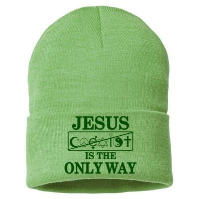 Mall Of America Jesus Saves Jesus Is The Only Way Front & Back Sustainable Knit Beanie