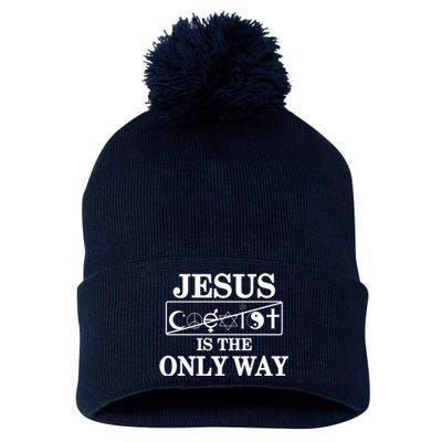 Mall Of America Jesus Saves Jesus Is The Only Way Front & Back Pom Pom 12in Knit Beanie